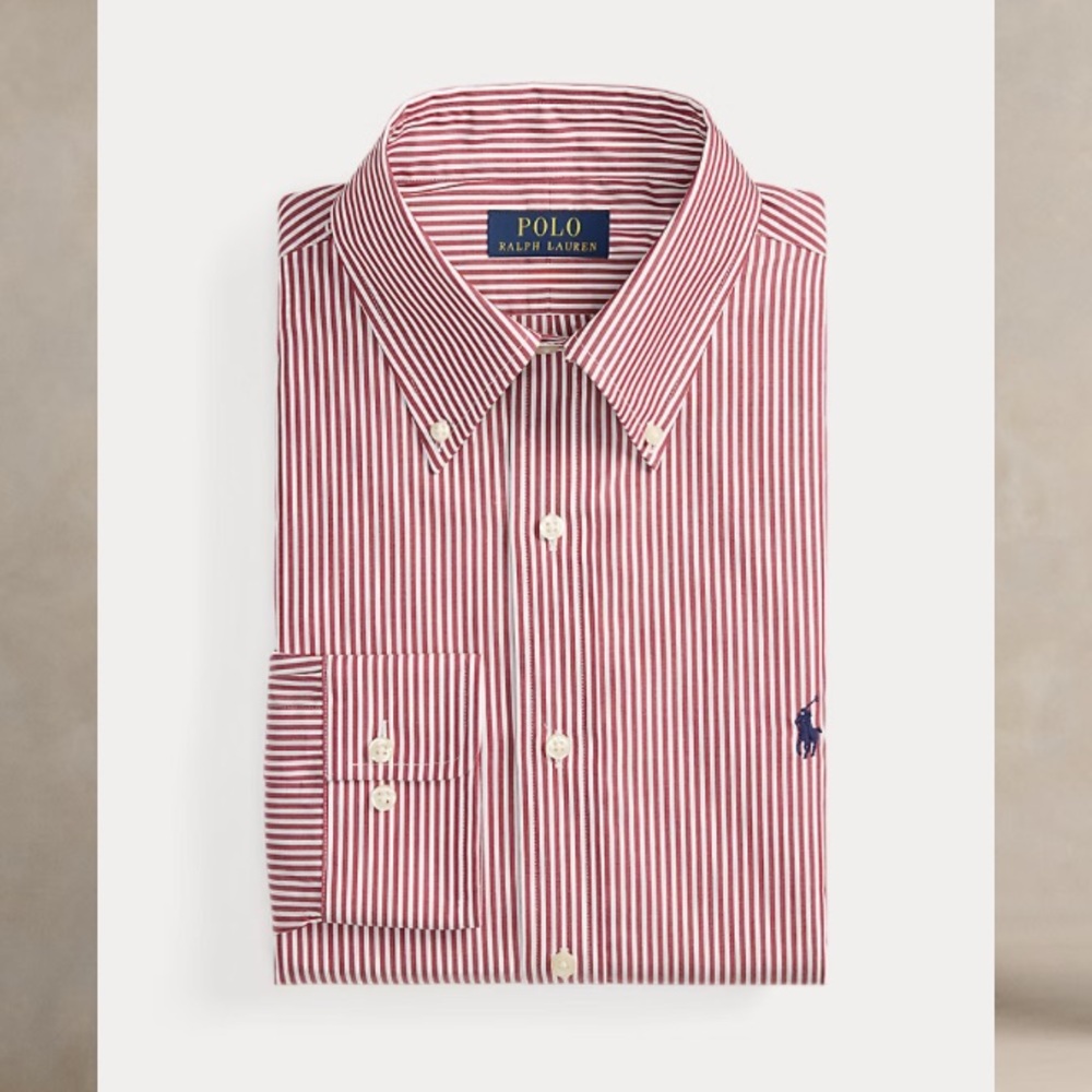 Classic Fit Poplin Striped Button Down